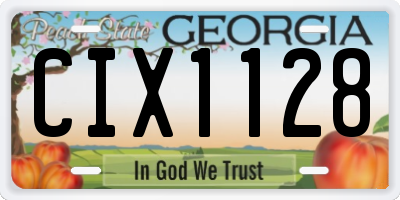 GA license plate CIX1128