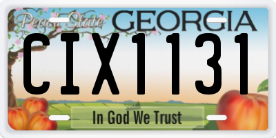GA license plate CIX1131
