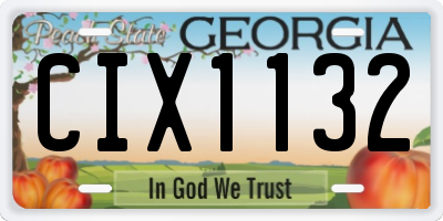 GA license plate CIX1132