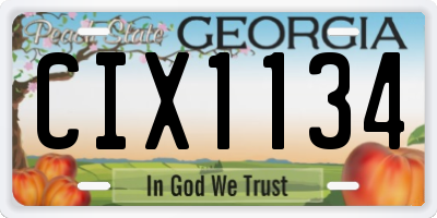 GA license plate CIX1134