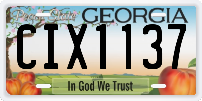 GA license plate CIX1137
