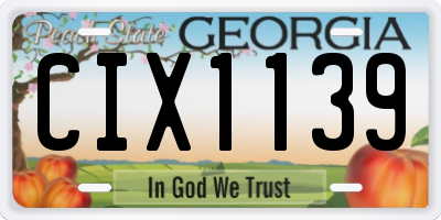 GA license plate CIX1139