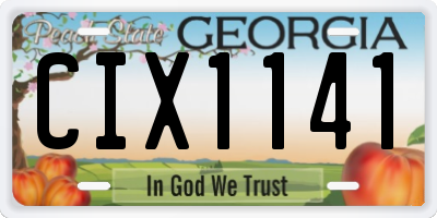 GA license plate CIX1141
