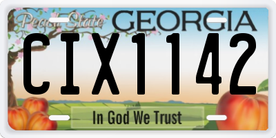 GA license plate CIX1142