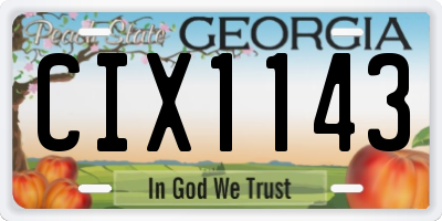 GA license plate CIX1143
