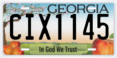 GA license plate CIX1145