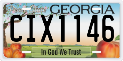 GA license plate CIX1146