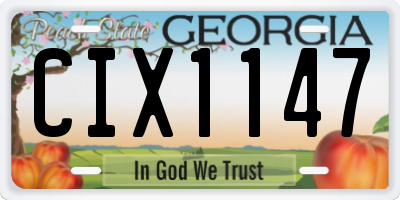 GA license plate CIX1147