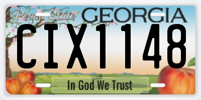 GA license plate CIX1148