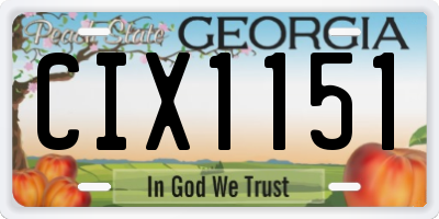 GA license plate CIX1151