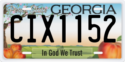 GA license plate CIX1152