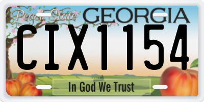 GA license plate CIX1154