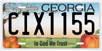 GA license plate CIX1155