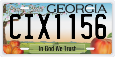 GA license plate CIX1156