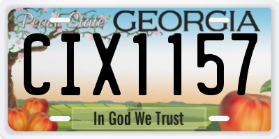GA license plate CIX1157