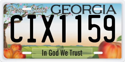 GA license plate CIX1159