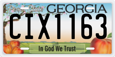 GA license plate CIX1163