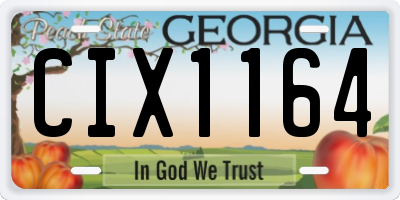 GA license plate CIX1164