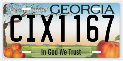 GA license plate CIX1167