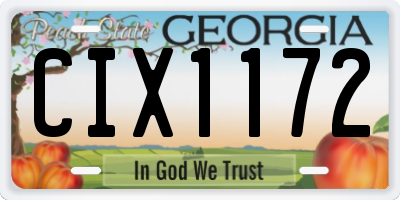 GA license plate CIX1172