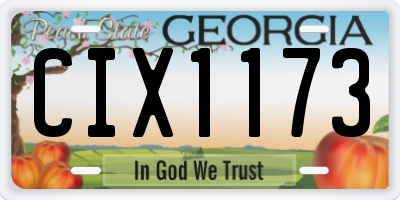 GA license plate CIX1173