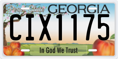 GA license plate CIX1175