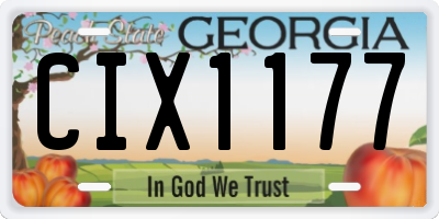 GA license plate CIX1177