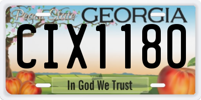 GA license plate CIX1180