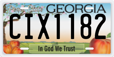 GA license plate CIX1182