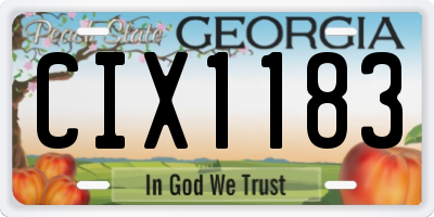 GA license plate CIX1183