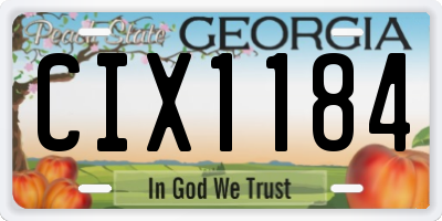 GA license plate CIX1184