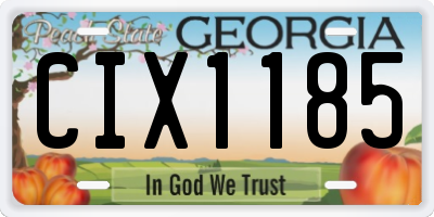 GA license plate CIX1185