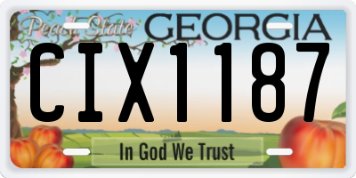 GA license plate CIX1187