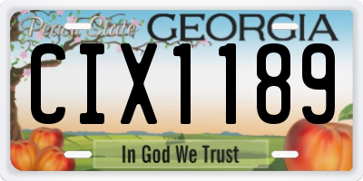 GA license plate CIX1189