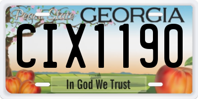GA license plate CIX1190