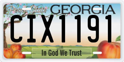 GA license plate CIX1191