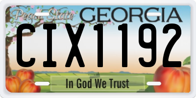 GA license plate CIX1192