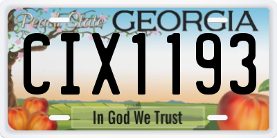 GA license plate CIX1193