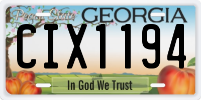 GA license plate CIX1194