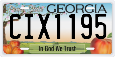 GA license plate CIX1195