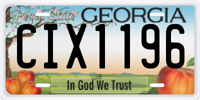 GA license plate CIX1196