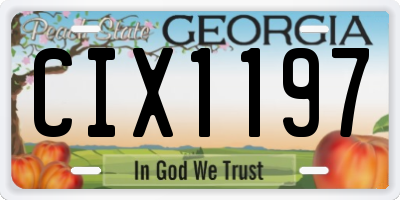 GA license plate CIX1197