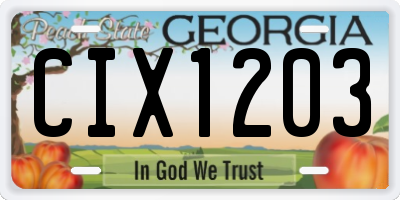 GA license plate CIX1203