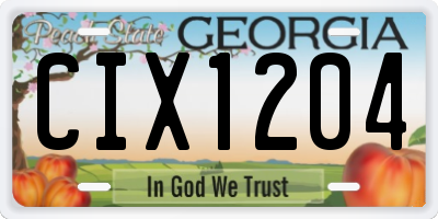 GA license plate CIX1204