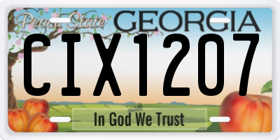 GA license plate CIX1207