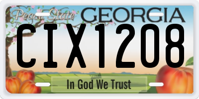 GA license plate CIX1208