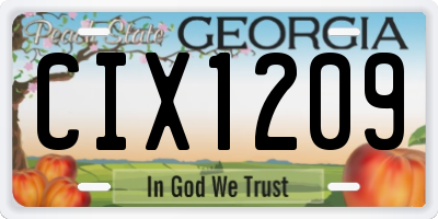 GA license plate CIX1209