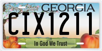 GA license plate CIX1211
