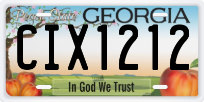GA license plate CIX1212