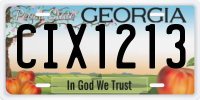 GA license plate CIX1213